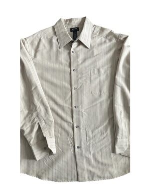 Axcess Light Cream Subtle Stripe long sleeve Dress Shirt size XXL